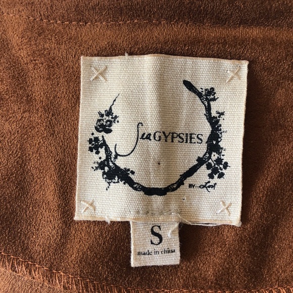 Vintage jacket boho bohemian coat, Hippie suede style fringes size S NEW - Picture 8 of 9